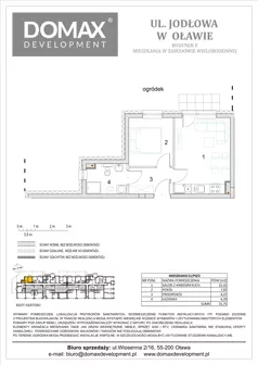 2 pokoje, mieszkanie 31,75 m², piętro 1, oferta nr E1/P1/8, Osiedle Jodłowa etap III budynek E, Oława, ul. Jodłowa 42-44