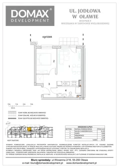 2 pokoje, mieszkanie 31,75 m², piętro 1, oferta nr E1/P1/8, Osiedle Jodłowa etap III budynek E, Oława, ul. Jodłowa 42-44