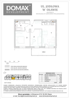 3 pokoje, mieszkanie 48,38 m², piętro 2, oferta nr E1/P2/4, Osiedle Jodłowa etap III budynek E, Oława, ul. Jodłowa 42-44