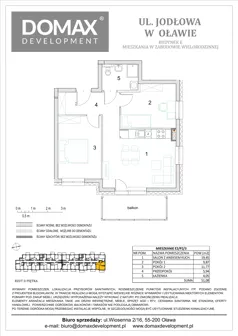 3 pokoje, mieszkanie 51,08 m², piętro 2, oferta nr E2/P2/3, Osiedle Jodłowa etap III budynek E, Oława, ul. Jodłowa 42-44