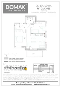 3 pokoje, mieszkanie 51,08 m², piętro 3, oferta nr E2/P3/3, Osiedle Jodłowa etap III budynek E, Oława, ul. Jodłowa 42-44
