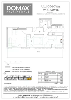 3 pokoje, mieszkanie 51,88 m², piętro 4, oferta nr E2/P4/3, Osiedle Jodłowa etap III budynek E, Oława, ul. Jodłowa 42-44