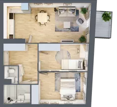 3 pokoje, mieszkanie 57,27 m², piętro 2, oferta nr 42, Przemysłowa 10, Lublin, Stare Miasto, Stare Miasto, ul. Przemysłowa 10