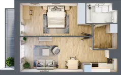 2 pokoje, mieszkanie 43,34 m², piętro 1, oferta nr 3, Biernackiego 17, Lublin, Śródmieście, ul. Biernackiego