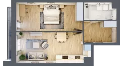 2 pokoje, mieszkanie 45,38 m², piętro 1, oferta nr 4, Biernackiego 17, Lublin, Śródmieście, ul. Biernackiego
