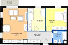 3 pokoje, mieszkanie 61,11 m², piętro 1, oferta nr 17, Seaport, Gdynia, Grabówek, ul. Kołłątaja 18