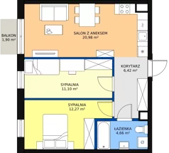 3 pokoje, mieszkanie 55,22 m², piętro 3, oferta nr 32, Seaport, Gdynia, Grabówek, ul. Kołłątaja 18