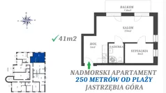 2 pokoje, apartament inwestycyjny 41,00 m², piętro 1, oferta nr 1.8, Apartamenty FILMARE, Jastrzębia Góra, ul. Derdowskiego 17