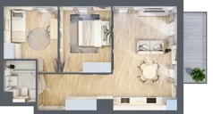 2 pokoje, mieszkanie 55,01 m², piętro 2, oferta nr LM.14, Osiedle Panorama, Lublin, Kośminek, Majdanek, ul. Garbarska 18A/18B 