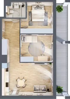 3 pokoje, mieszkanie 61,29 m², parter, oferta nr 4, Osiedle Panorama, Lublin, Kośminek, Majdanek, ul. Garbarska 18A/18B 