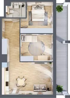 3 pokoje, mieszkanie 61,42 m², piętro 2, oferta nr 13, Osiedle Panorama, Lublin, Kośminek, Majdanek, ul. Garbarska 18A/18B 