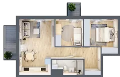 3 pokoje, mieszkanie 54,69 m², parter, oferta nr 63, Osiedle Panorama, Lublin, Kośminek, Majdanek, ul. Garbarska 18A/18B 