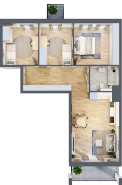 4 pokoje, mieszkanie 77,79 m², piętro 2, oferta nr 69, Osiedle Panorama, Lublin, Kośminek, Majdanek, ul. Garbarska 18A/18B 