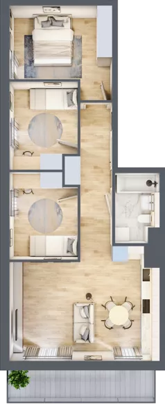 4 pokoje, mieszkanie 66,94 m², piętro 5, oferta nr 29, Osiedle Panorama, Lublin, Kośminek, Majdanek, ul. Garbarska 18A/18B 