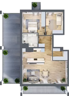 4 pokoje, mieszkanie 78,30 m², piętro 6, oferta nr 86, Osiedle Panorama, Lublin, Kośminek, Majdanek, ul. Garbarska 18A/18B 