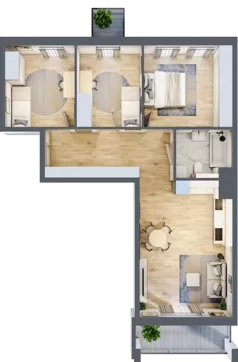 4 pokoje, mieszkanie 77,90 m², parter, oferta nr 64, Osiedle Panorama, Lublin, Kośminek, Majdanek, ul. Garbarska 18A/18B 