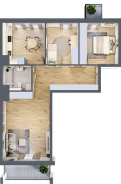 4 pokoje, mieszkanie 77,58 m², piętro 1, oferta nr 41, Osiedle Panorama, Lublin, Kośminek, Majdanek, ul. Garbarska 18A/18B 
