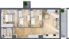4 pokoje, mieszkanie 68,02 m², piętro 5, oferta nr 25, Osiedle Panorama, Lublin, Kośminek, Majdanek, ul. Garbarska 18A/18B 