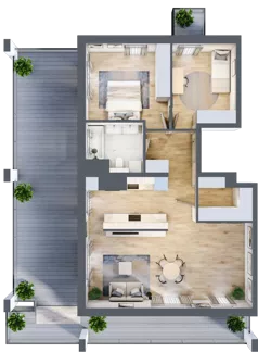4 pokoje, mieszkanie 78,32 m², piętro 5, oferta nr 83, Osiedle Panorama, Lublin, Kośminek, Majdanek, ul. Garbarska 18A/18B 