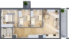 4 pokoje, mieszkanie 68,21 m², piętro 4, oferta nr 20, Osiedle Panorama, Lublin, Kośminek, Majdanek, ul. Garbarska 18A/18B 