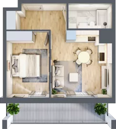 2 pokoje, mieszkanie 37,67 m², piętro 5, oferta nr 55, Osiedle Panorama, Lublin, Kośminek, Majdanek, ul. Garbarska 18A/18B 