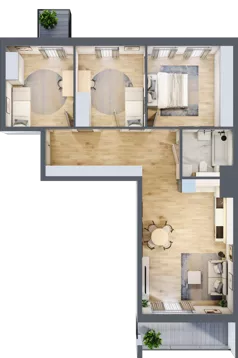 4 pokoje, mieszkanie 78,65 m², piętro 4, oferta nr 50, Osiedle Panorama, Lublin, Kośminek, Majdanek, ul. Garbarska 18A/18B 