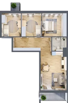 4 pokoje, mieszkanie 78,59 m², piętro 6, oferta nr 58, Osiedle Panorama, Lublin, Kośminek, Majdanek, ul. Garbarska 18A/18B 