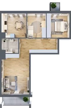4 pokoje, mieszkanie 77,46 m², piętro 3, oferta nr 49, Osiedle Panorama, Lublin, Kośminek, Majdanek, ul. Garbarska 18A/18B 