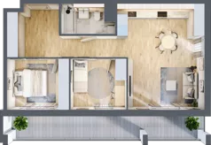3 pokoje, mieszkanie 63,51 m², parter, oferta nr 89, Osiedle Panorama, Lublin, Kośminek, Majdanek, ul. Garbarska 18A/18B 