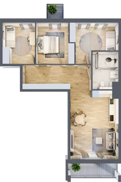 4 pokoje, mieszkanie 79,57 m², parter, oferta nr 108, Osiedle Panorama, Lublin, Kośminek, Majdanek, ul. Garbarska 18A/18B 