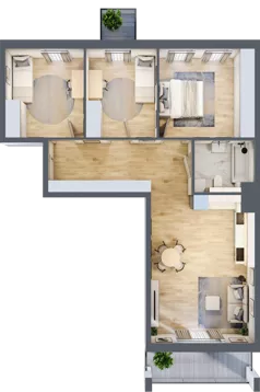 4 pokoje, mieszkanie 79,60 m², piętro 2, oferta nr 113, Osiedle Panorama, Lublin, Kośminek, Majdanek, ul. Garbarska 18A/18B 