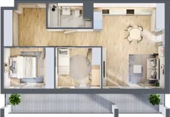 3 pokoje, mieszkanie 63,71 m², piętro 1, oferta nr 91, Osiedle Panorama, Lublin, Kośminek, Majdanek, ul. Garbarska 18A/18B 