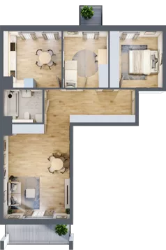 4 pokoje, mieszkanie 79,15 m², piętro 2, oferta nr 97, Osiedle Panorama, Lublin, Kośminek, Majdanek, ul. Garbarska 18A/18B 