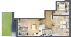 4 pokoje, mieszkanie 69,15 m², parter, oferta nr LM.4, Osiedle Centrum Park, Legnica, ul. Mickiewicza 44/45