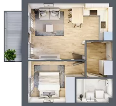 2 pokoje, mieszkanie 38,49 m², piętro 3, oferta nr LM.36, Osiedle Centrum Park, Legnica, ul. Mickiewicza 44/45