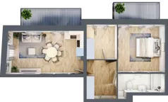 3 pokoje, mieszkanie 53,08 m², piętro 2, oferta nr LM.14, Osiedle Centrum Park, Legnica, ul. Mickiewicza 44/45
