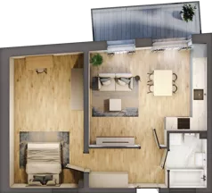 2 pokoje, mieszkanie 46,55 m², piętro 3, oferta nr LM.30, Osiedle Centrum Park, Legnica, ul. Mickiewicza 44/45