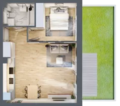 1 pokój, mieszkanie 45,06 m², parter, oferta nr LM.5, Osiedle Centrum Park, Legnica, ul. Mickiewicza 44/45