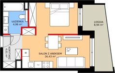 1 pokój, mieszkanie 36,19 m², piętro 3, oferta nr M 46A, Stary Dworzec, Kartuzy, ul. Dworcowa