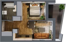 1 pokój, mieszkanie 35,75 m², piętro 1, oferta nr M 16A, Stary Dworzec, Kartuzy, ul. Dworcowa