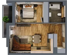 2 pokoje, mieszkanie 43,64 m², piętro 2, oferta nr M 60B, Stary Dworzec, Kartuzy, ul. Dworcowa