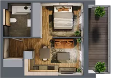 1 pokój, mieszkanie 31,80 m², piętro 3, oferta nr M 75B, Stary Dworzec, Kartuzy, ul. Dworcowa