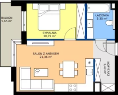 2 pokoje, mieszkanie 42,82 m², piętro 3, oferta nr M 71B, Stary Dworzec, Kartuzy, ul. Dworcowa