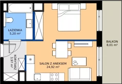 1 pokój, mieszkanie 34,02 m², piętro 3, oferta nr M 74B, Stary Dworzec, Kartuzy, ul. Dworcowa