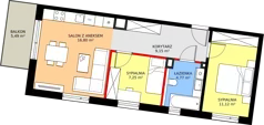 3 pokoje, mieszkanie 49,98 m², piętro 3, oferta nr M 88C, Stary Dworzec, Kartuzy, ul. Dworcowa