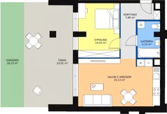 2 pokoje, mieszkanie 52,44 m², parter, oferta nr B 0.1, Melody Park, Łódź, Śródmieście, Śródmieście-Wschód, ul. Pomorska 72/74
