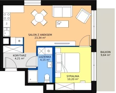 2 pokoje, mieszkanie 42,09 m², piętro 5, oferta nr B 5.11, Melody Park, Łódź, Śródmieście, Śródmieście-Wschód, ul. Pomorska 72/74