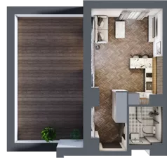 1 pokój, mieszkanie 26,72 m², piętro 4, oferta nr C 4.1, Melody Loft, Łódź, Śródmieście, Śródmieście-Wschód, ul. Pomorska 72/74