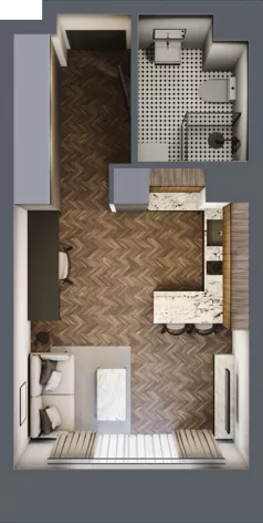 1 pokój, mieszkanie 26,27 m², parter, oferta nr C 0.2, Melody Loft, Łódź, Śródmieście, Śródmieście-Wschód, ul. Pomorska 72/74