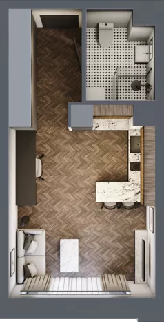 1 pokój, mieszkanie 26,98 m², piętro 2, oferta nr C 2.8, Melody Loft, Łódź, Śródmieście, Śródmieście-Wschód, ul. Pomorska 72/74